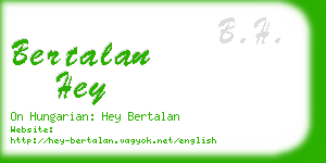 bertalan hey business card